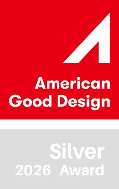 American Good Design 2026 Silver Award badge.