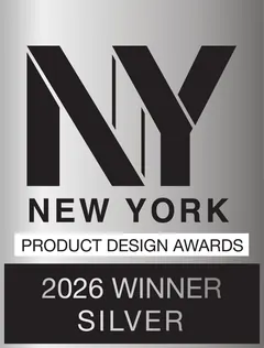 NY Product Design Awards 2026 Winner Silver badge.