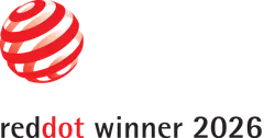 Red Dot Design Award 2026 winner badge.